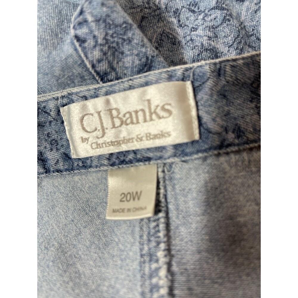 CJ Banks Women's Denim Skirt Size 20W Blue Jean Midi Length Elastic Waist - Picture 5 of 6